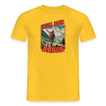 Bergwanderung - Männer T-Shirt - Gelb - Vorne - AI Model Male 178 dark (178cm)