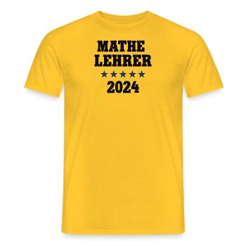 Mathelehrer 2024 Beruf Studium Lehramt Mathe - Männer T-Shirt - Gelb - Vorne - AI Model Male 178 dark (178cm)