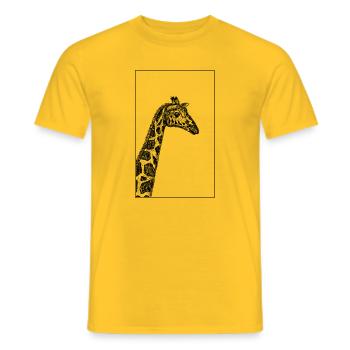Giraffe Skizze - Männer T-Shirt - Gelb - Vorne - AI Model Male 178 dark (178cm)