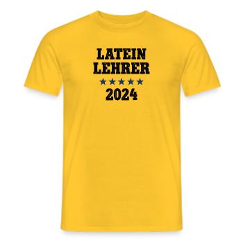 Lateinlehrer 2024 Beruf Studium Lehramt Latein - Männer T-Shirt - Gelb - Vorne - AI Model Male 178 dark (178cm)