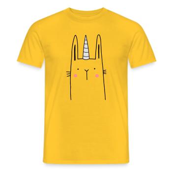 Unicorn Hase - T-shirt homme - jaune - Devant - AI Model Male 178 dark (178cm)