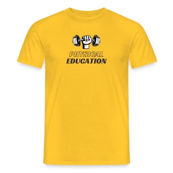 EPS physed sweat physical education sweat sport - Men's T-Shirt - yellow - Front - AI Model Male 178 dark (178cm)