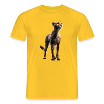 Guépard Guépard Gros chat Amoureux des chats Guépard - T-shirt homme - jaune - Devant - AI Model Male 178 dark (178cm)