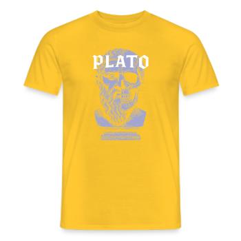 Platon Künstlerisches Schädeldesign - Männer T-Shirt - Gelb - Vorne - AI Model Male 178 dark (178cm)