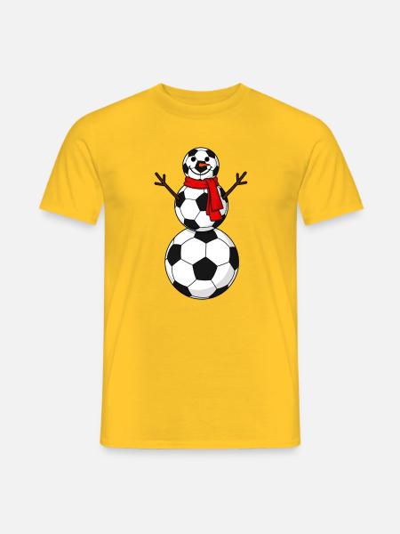 Voetbal Cartoon Sneeuwman - Heren T-shirt - geel