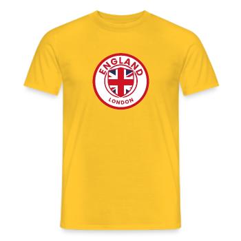 England Shield Londons Emblem - Männer T-Shirt - Gelb - Vorne - AI Model Male 178 dark (178cm)