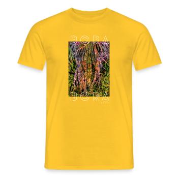 Tropical Neon Plants Leaves - Men's T-Shirt - yellow - Front - AI Model Male 178 dark (178cm)