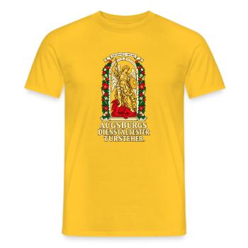 Turamichele Augsburgs Türsteher - Männer T-Shirt - Gelb - Vorne - AI Model Male 178 dark (178cm)