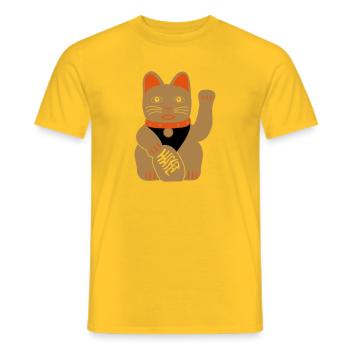 Winkekatze - Männer T-Shirt - Gelb - Vorne - AI Model Male 178 dark (178cm)