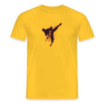 coups de pied - T-shirt homme - jaune - Devant - AI Model Male 178 dark (178cm)