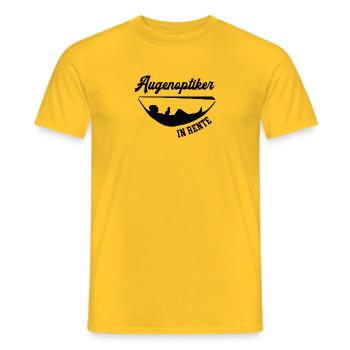 Augenoptiker in Rente Rentenbeginn Optiker Chef - Männer T-Shirt - Gelb - Vorne - AI Model Male 178 dark (178cm)