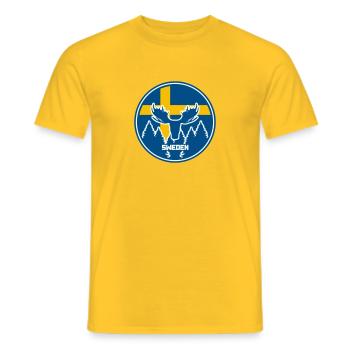Sweden - Schweden - Sverige - Wappen - Männer T-Shirt - Gelb - Vorne - AI Model Male 178 dark (178cm)
