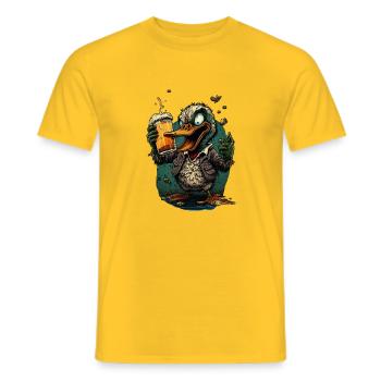 Canard frais dangereux avec de la bière - T-shirt homme - jaune - Devant - AI Model Male 178 dark (178cm)