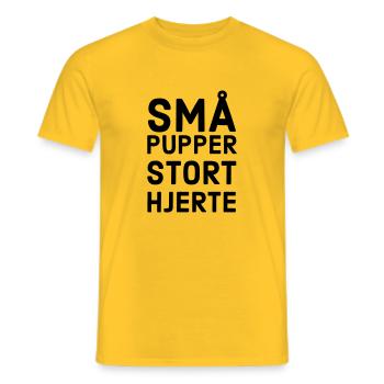 Kleine Titten, großes Herz - Männer T-Shirt - Gelb - Vorne - AI Model Male 178 dark (178cm)