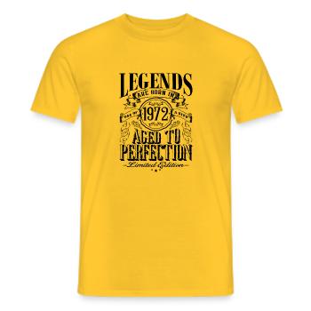 Vintage Born One Month 1972 Birthday - Men's T-Shirt - yellow - Front - AI Model Male 178 dark (178cm)