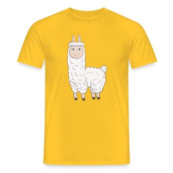 Un adorable lama - T-shirt homme - jaune - Devant - AI Model Male 178 dark (178cm)