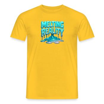 Melting Reality - Men's T-Shirt - yellow - Front - AI Model Male 178 dark (178cm)