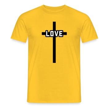 Croix Amour Chrétien Symbole Jésus - T-shirt homme - jaune - Devant - AI Model Male 178 dark (178cm)