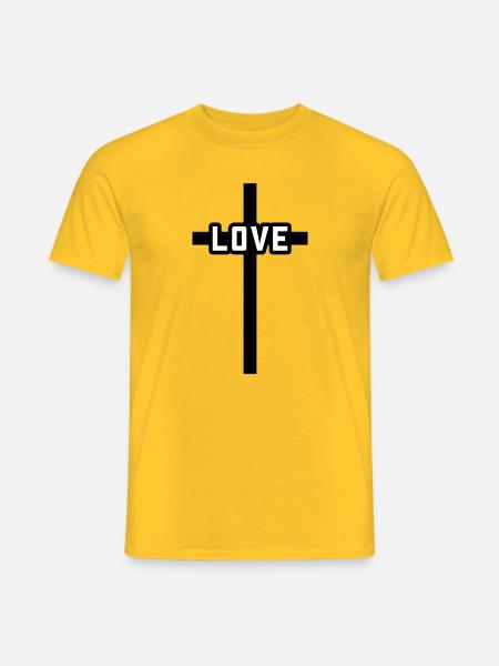 Kreuz Christlich Liebe Symbol Jesus - Männer T-Shirt - Gelb