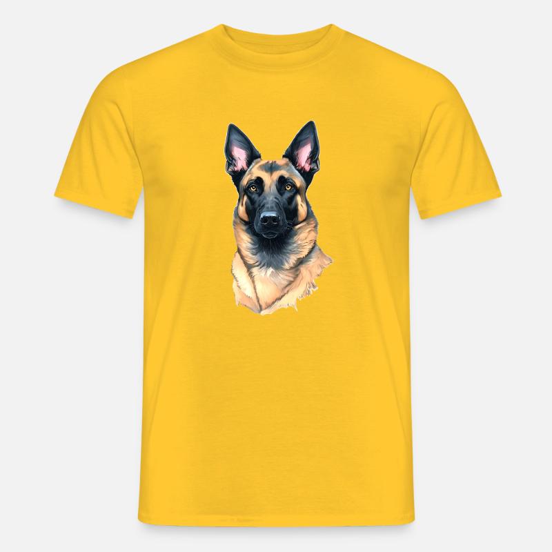 Belgischer Schäferhund Malinois - Männer T-Shirt - Gelb