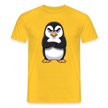 Grumpy Pinguin Cartoon sauer mürrisch genervt - T-shirt homme - jaune - Devant - AI Model Male 178 dark (178cm)