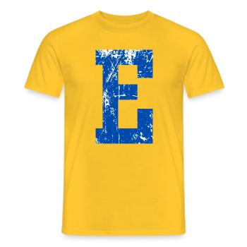Letter e sport retro - Männer T-Shirt - Gelb - Vorne - AI Model Male 178 dark (178cm)