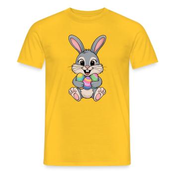  Lustiger Osterhase Mit Bunten Ostereiern Für - Männer T-Shirt - Gelb - Vorne - AI Model Male 178 dark (178cm)