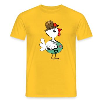 Chicken Chicken Straw Hat Hat Child - Men's T-Shirt - yellow - Front - AI Model Male 178 dark (178cm)