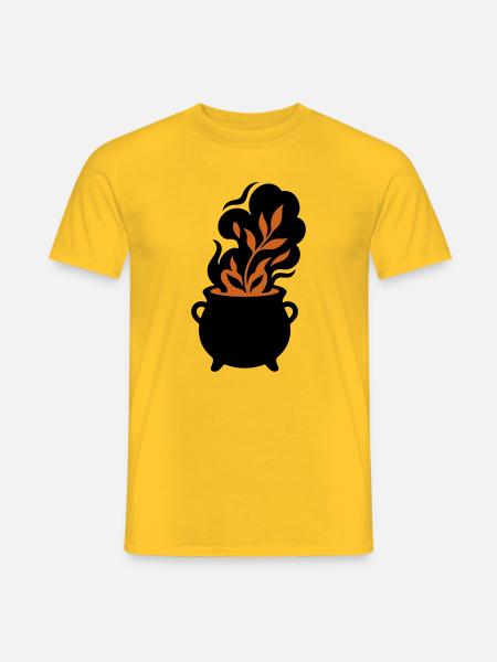 Hexenkessel Zaubertrank Logo - Männer T-Shirt - Gelb