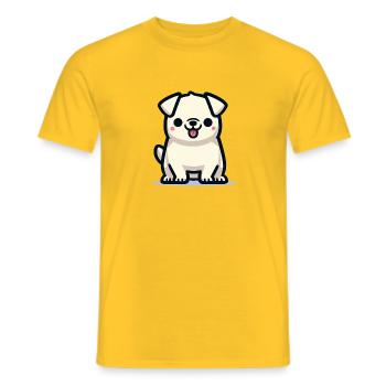 Niedlicher Mopshund - Männer T-Shirt - Gelb - Vorne - AI Model Male 178 dark (178cm)