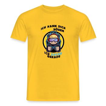 Gaming T-Shirts Mann Junge Gamer Geschenke - Männer T-Shirt - Gelb - Vorne - AI Model Male 178 dark (178cm)