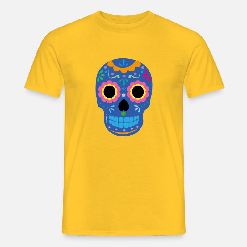 Blauer Totenkopf - Männer T-Shirt - Gelb