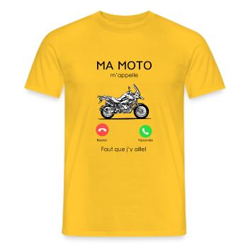 Moto GP Appelle - T-shirt homme - jaune - Devant - AI Model Male 178 dark (178cm)
