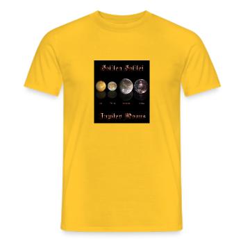 Astronomie : Jupiter moons - Galileo Galilei - - T-shirt homme - jaune - Devant - AI Model Male 178 dark (178cm)