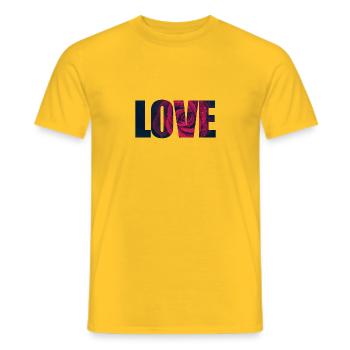 Love - Männer T-Shirt - Gelb - Vorne - AI Model Male 178 dark (178cm)