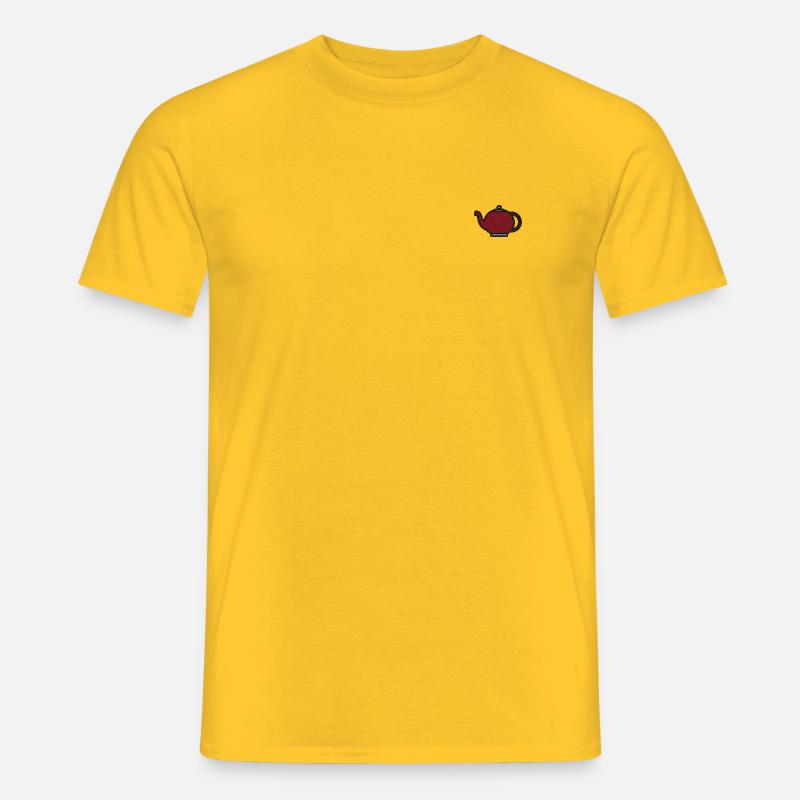 Tea kettle embroidered - Men’s T-shirt - yellow