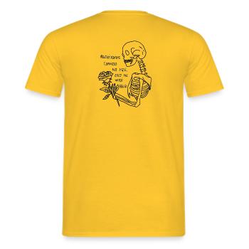 Squelette avec Rose - T-shirt homme - jaune - Dos - AI Model Male 178 dark (178cm)