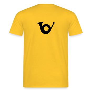 Jagdhorn - Männer T-Shirt - Gelb - Hinten - AI Model Male 178 dark (178cm)