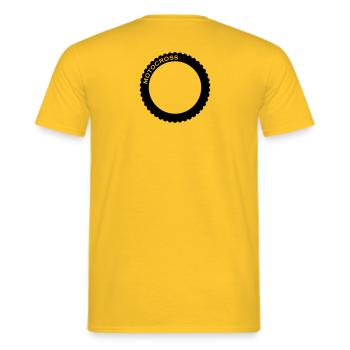 Motocross, 1fb - Männer T-Shirt - Gelb - Hinten - AI Model Male 178 dark (178cm)