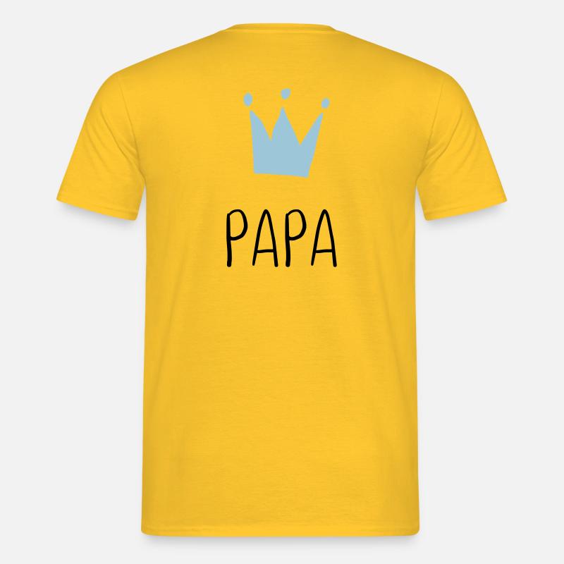 Papa Krone - Bester Papa - Männer T-Shirt - Gelb
