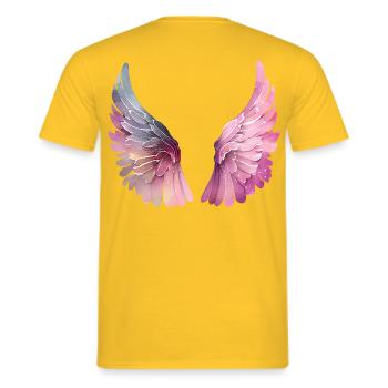 Pastel Watercolor Wings for Women - Men's T-Shirt - yellow - Back - AI Model Male 178 dark (178cm)