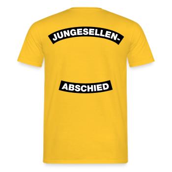 Junggesellenabschied Rahmen (JGA MC-Rocker-Design) - Männer T-Shirt - Gelb - Hinten - AI Model Male 178 dark (178cm)