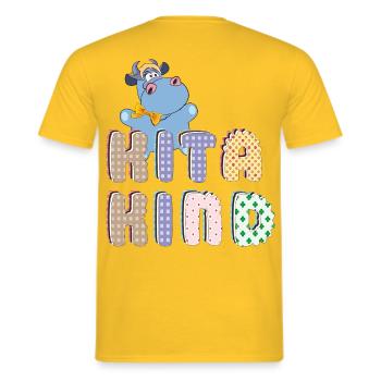 Kita Kind - Männer T-Shirt - Gelb - Hinten - AI Model Male 178 dark (178cm)