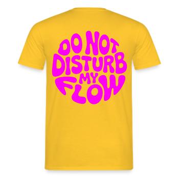 do not disturb my flow pink branded - Men's T-Shirt - yellow - Back - AI Model Male 178 dark (178cm)