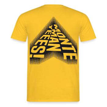 Monte Man Yeees - Cool Saying - Men's T-Shirt - yellow - Back - AI Model Male 178 dark (178cm)