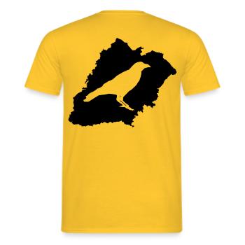 Kiersper Rauk with Stadtsillhouette black - Men's T-Shirt - yellow - Back - AI Model Male 178 dark (178cm)
