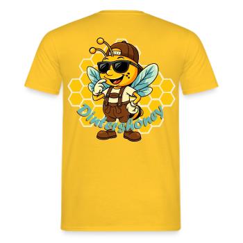 Dintershoney - Männer T-Shirt - Gelb - Hinten - AI Model Male 178 dark (178cm)