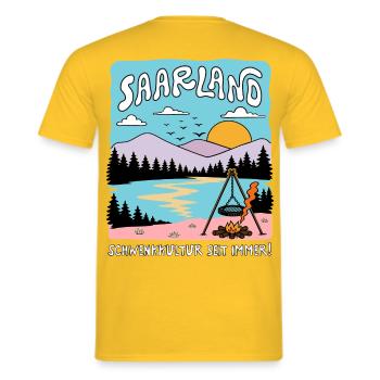Saarland - Schwenkkultur seit immer! | Retro - Männer T-Shirt - Gelb - Hinten - AI Model Male 178 dark (178cm)