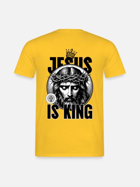 Jésus est Roi Couronne d’Épines - T-shirt homme - jaune