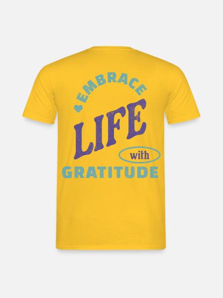 Embrace Life with Gratitude - Purple Blue - Männer T-Shirt - Gelb